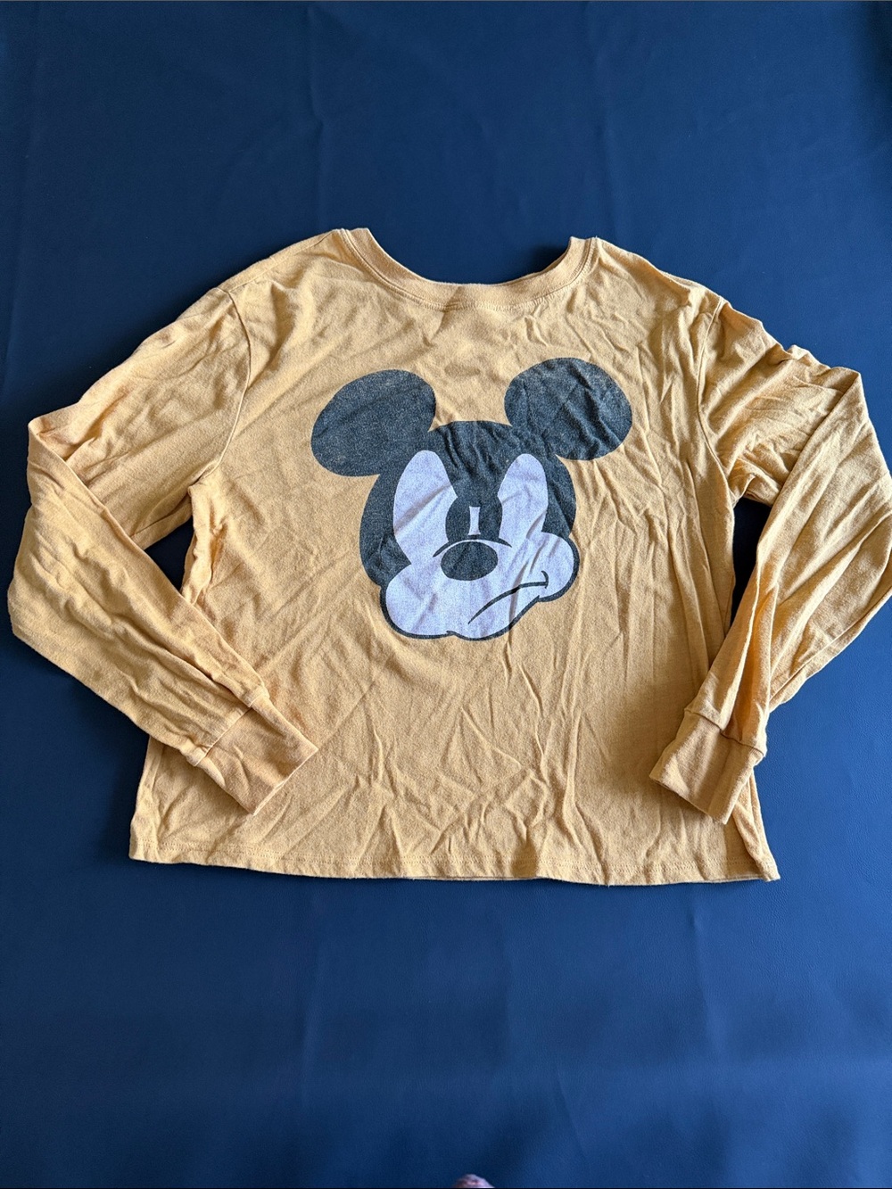 Women’s Long Sleeve Yellow Mickey Mouse Graphic Tee